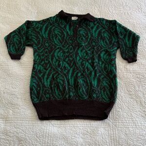 Vintage Green and Black Sweater Dress